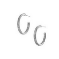 In & Out Hoop Earrings - Rhodium Plating (Small)